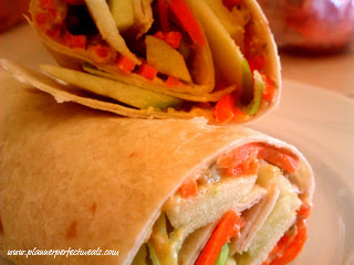 Hummus Apple and Carrot Wraps