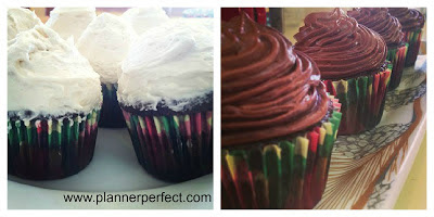 chocolate cupcakes with vanilla and chocolate buttercream