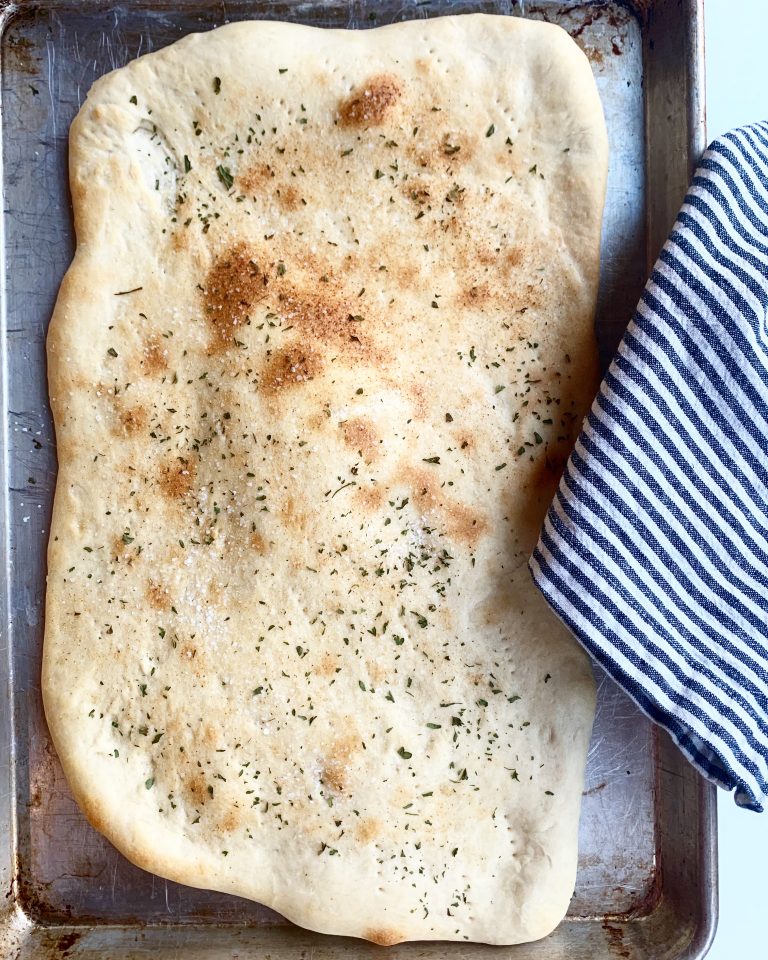 Italian sausage, black olive and mushroom flatbread pizza